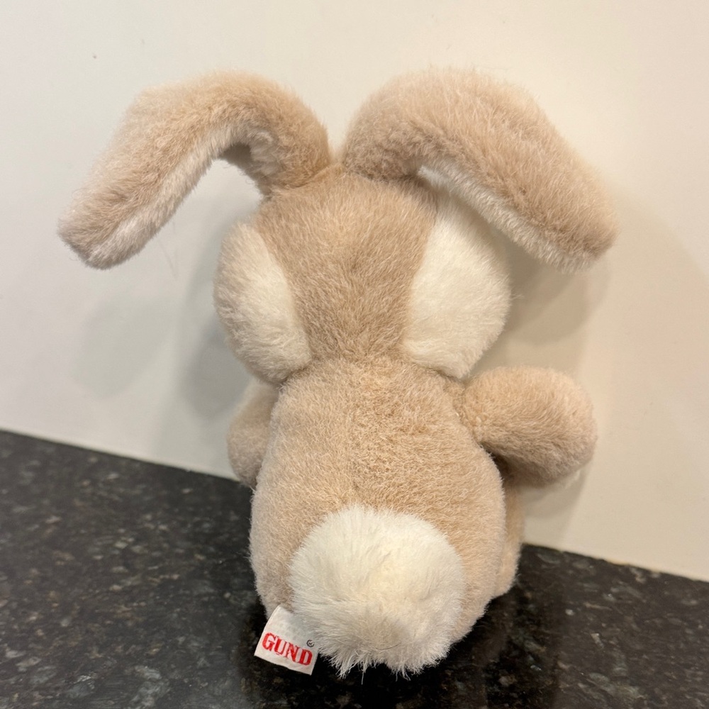 Vintage 1984 Gund Tan and White Bunny Rabbit Plush Stuffed Animal 10” - Picture 4 of 8